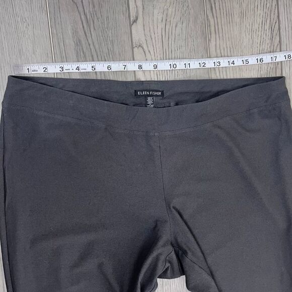 Eileen Fisher Size L Pull On Stretch Crepe Ankle Trouser Minimalist Pants Office - Picture 12 of 13